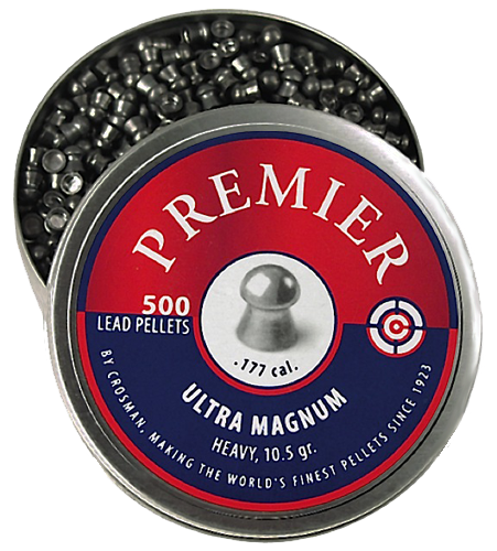 Crosman LUM77 Premier Ultra Magnum 177 Lead Domed Heavy Pellet 500/Tin