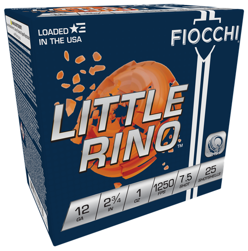 Fiocchi 12TX75 Exacta Target Little Rino 12Gauge 2.75" 1oz 7.5Shot 25 Per Box/10 Case