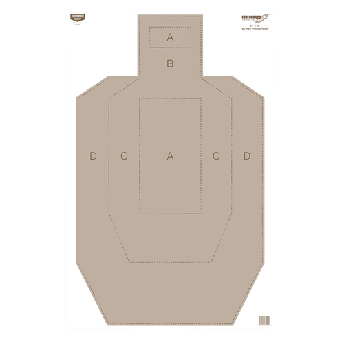 Birchwood Casey 37029 EZE-Scorer  IPSC Silhouette Paper Hanging Universal 23" x 35" Tan 5 Pack