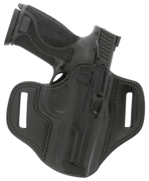 Galco CM226B Combat Master  OWB Black Leather Belt Slide Compatible w/Glock 19/32/36/45/Glock 19X Gen2-5/CZ-P10C Belt 1.75" Wide Right Hand