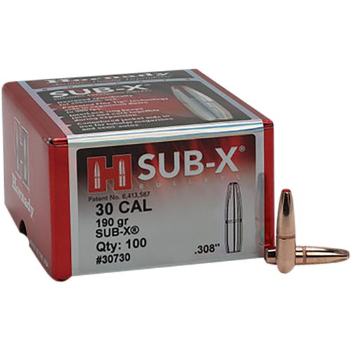 Hornady 30730 Sub-X  30 Cal .308 190 gr Subsonic eXpanding 100 Per Box/ 15 Case