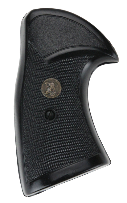Pachmayr 03267 Presentation Grip Checkered Black Rubber for S&W K/L Frame with Square Butt