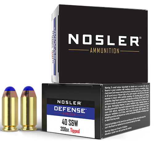 Nosler 39515 Defense Handgun 40S&W 200gr Bonded Performance Tipped 20 Per Box/10 Case