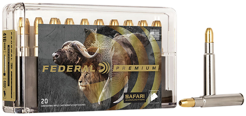 Federal P416T2 Premium Safari Cape-Shok 416Rigby 400gr Trophy Bonded Sledgehammer Solid 20 Per Box/10 Case
