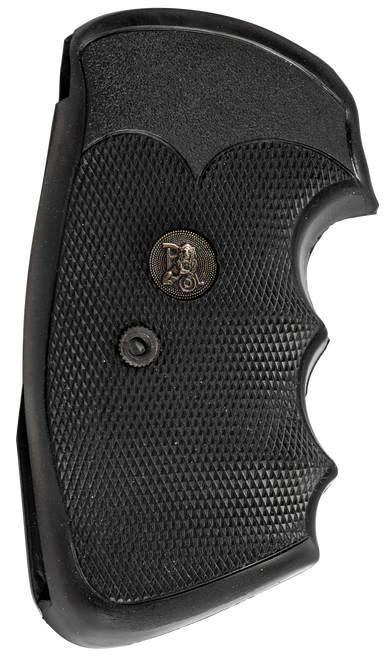 Pachmayr 02529 Gripper Professional Grip Checkered Black Rubber with Finger Grooves for Colt Python, Trooper