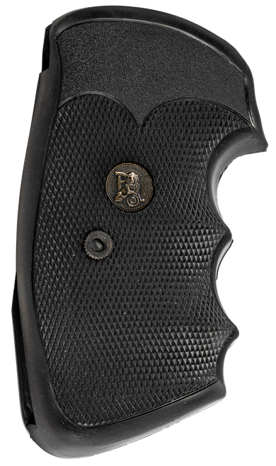 Pachmayr 02529 Gripper Professional Grip Checkered Black Rubber with Finger Grooves for Colt Python, Trooper
