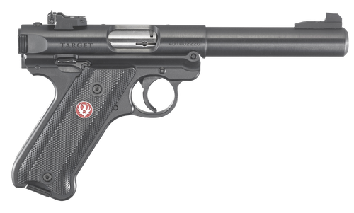 Ruger 40101 Mark IV Target 22 LR 10+1 5.50" Blued Bull Barrel Blued. Blued Aluminum Frame, Drilled & Tapped Receiver, Black Checkered Polymer Grip, Right Hand