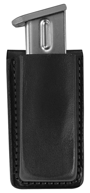 Bianchi 18056 Open Top Mag Pouch  Single Black Leather Belt Clip, Belts 1.75" Wide Compatible w/Glock 17/19/22/23/30/S&W 9/40F/M&P 9/40