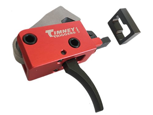 Timney Triggers 682 PCC Trigger  Two-Stage Curved Trigger with 2 lbs Draw Weight & Black/Red Finish for AR-Platform