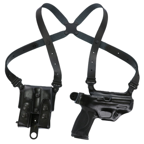 Galco MCII652B Miami Classic II Shoulder System Size Fits Chest Up To 56" Black Leather Harness Compatible w/S&W M&P Shield/Glock 43/43X Right Hand