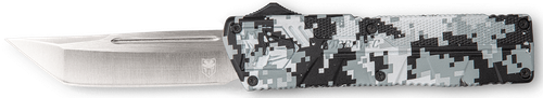 CobraTec Knives WDCCTLETNS Lightweight  3.25" OTF Tanto Plain D2 Steel Blade/Winter Digi Camo Aluminum Handle Includes Pocket Clip