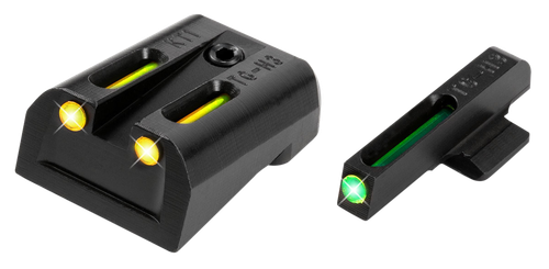 TruGlo TG131KTY TFO  Green/Tritium/Fiber Optic Front Sight-Yellow/Tritium/Fiber Optic Rear Sight Kimber 1911