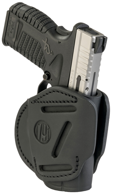 1791 Gunleather 3WH4SBLA 3-Way  IWB/OWB Size 04 Stealth Black Leather Belt Loop Fits Walther PPS Fits Taurus G2C Fits Springfield XD/XDS Ambidextrous Hand