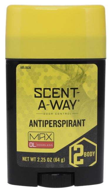 Scent-A-Way 07739 Max Antiperspirant Odor Eliminator Odorless Scent 2.25 oz Stick