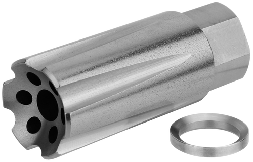 TacFire MZ10209MMSS Linear Compensator Stainless Steel with 1/2"-36 tpi Threads, 2.05" OAL & 0.87" Diameter for 9mm Luger AR-Platform
