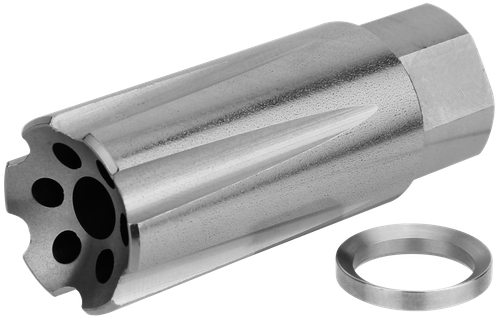 TacFire MZ10209MMSS Linear Compensator Stainless Steel with 1/2"-36 tpi Threads, 2.05" OAL & 0.87" Diameter for 9mm Luger AR-Platform