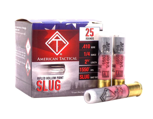 ATI ATIAC410R Shotshell  410Gauge 2.50" 1/4oz Slug Shot 25 Per Box/10 Case