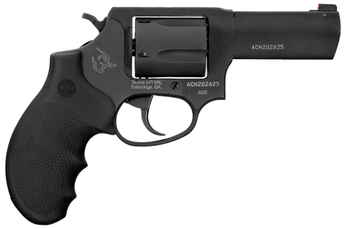 Taurus 260531NS 605  SA/DA 38 Speical +P or 357 Mag 5 Shot 3" Barrel, Overall Matte Black Finish Stainless Steel, Finger Grooved Black Hogue Rubber Grip, Night Front Sight