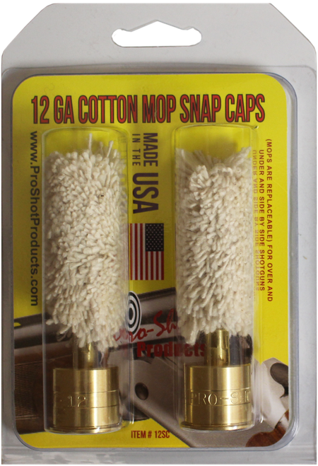 Pro-Shot 12SC Snap Caps  12 Gauge Shotgun #5/16-27 Thread Brass/Cotton Mop 2 Pack