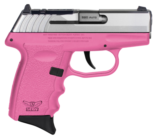 SCCY Industries CPX3TTPKRDRG3 CPX-3 RD 380 ACP 10+1 2.96" Pink Polymer/Serrated Stainless Steel Slide/Finger Grooved Pink Polymer Grip