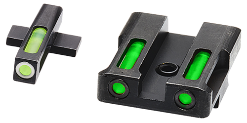 HiViz XDN321 LiteWave H3 Sight Set for Springfield XD Green Tritium White Outline Front Sight-Green Fiber Optic Rear Sight