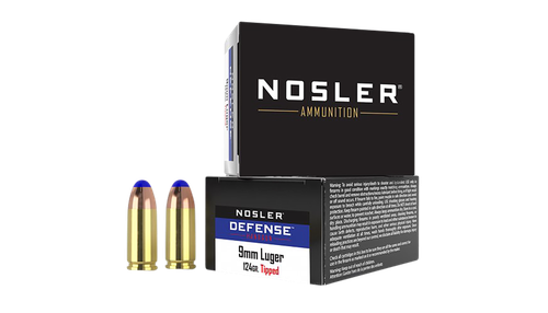 Nosler 37151 Defense Handgun 9mmLuger+P 124gr Bonded Performance Tipped 20 Per Box/10 Case