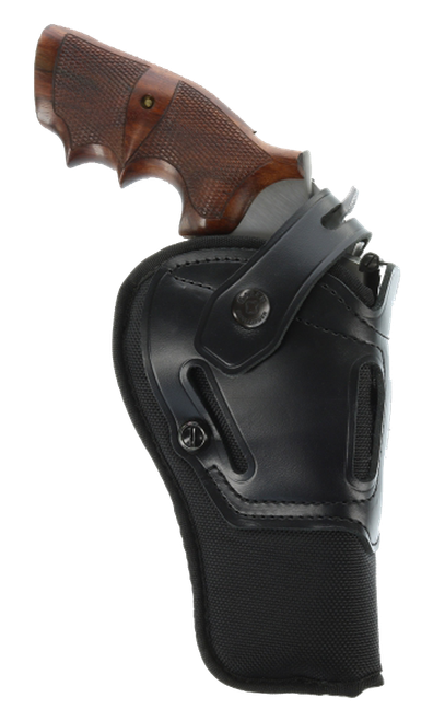 Galco SR44B Switchback  OWB Black Leather Belt Slide Fits Ruger GP100/S&W K Frame Fits 4" Barrel Ambidextrous