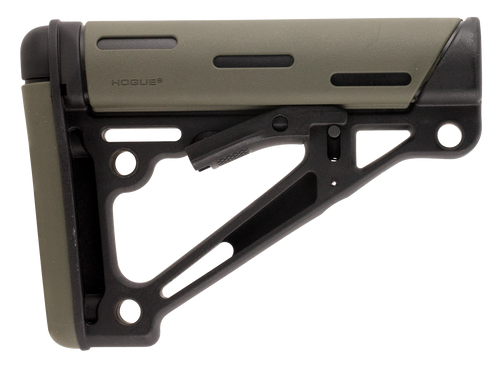 Hogue 15250 OverMolded Collapsible Buttstock OD Green OverMolded Rubber Black Synthetic AR-15, M16, M4