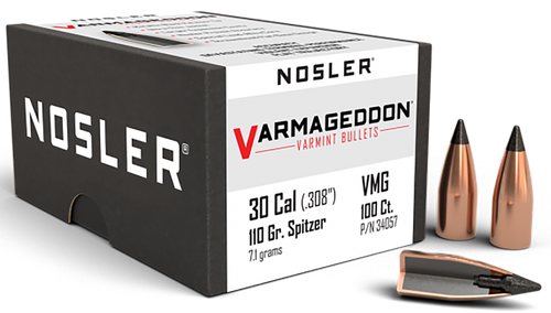 Nosler 34057 Varmageddon  30Cal 110gr Flat Base Tipped 100/Box