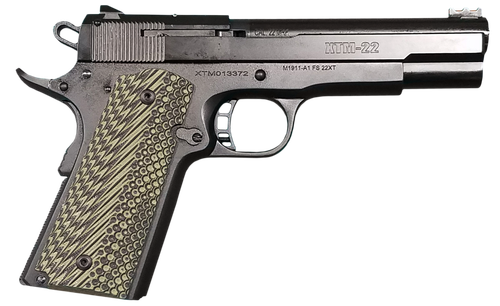 Rock Island 56794 XT Magnum 22 MAG 14+1 5" Bull Barrel, Exclusive Black Armor Cerakote Barrel/Frame w/Beavertail/Serrated Slide, Skeltonized Trigger, Green G10 Grip, Grip Safety