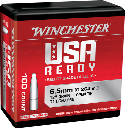 Winchester Ammo WBR65125 Centerfire Rifle  6.5Creedmoor 125gr Open Tip 100 Per Box/10 Case
