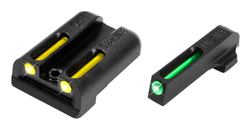 TruGlo TG131ST2Y TFO  Green/Tritium/Fiber Optic Front Sight-Yellow/Tritium/Fiber Optic Rear Sight Sig Sauer P-Series #6 Front/#8 Rear