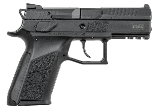 CZ-USA 91086 P-07  9mm Luger 15+1, 3.75" Blued Steel Barrel, Black Nitride Serrated Steel Slide, Black Polymer Frame w/Picatinny Rail, Black Interchangeable Backstrap Grip, Ambidextrous