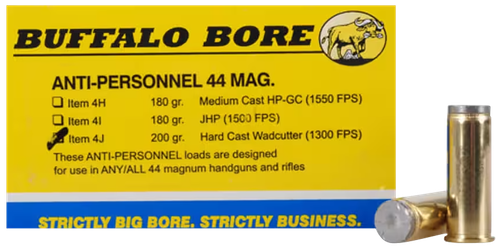 Buffalo Bore Ammunition 4J20 Anti-Personnel Strictly Business 44Rem Mag 200gr Hard Cast Wadcutter 20 Per Box/12 Case