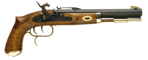 Traditions P1100 Trapper  SAO 50 Cal #11 Percussion 9.75" 1rd Blued Frame & Barrel Hardwood Grip