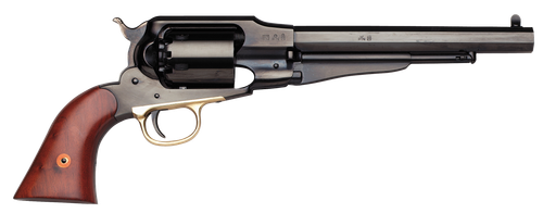 Taylors & Company 550777 1858 Remington Uberti 44 Cal 6 Shot Percussion 8" Blued Octagon Barrel, Cylinder & Frame, Walnut Grip
