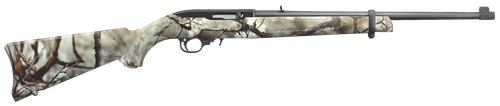 Ruger 31113 10/22 Carbine Full Size 22 LR 10+1 18.50" Satin Black Threaded Barrel, Satin Black Steel Receiver w/Scope Base Adapter, Fixed Go Wild Camo Rock Star Synthetic Stock, Right Hand