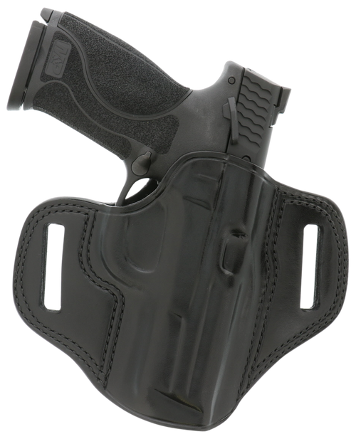 Galco CM224B Combat Master  OWB Black Leather Belt Slide Compatible w/Ruger Security-9/Glock 17/Glock 22 Gen2-5 Belt 1.75" Wide Right Hand