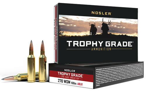 Nosler 60114 Trophy Grade Long-Range 270WSM 150gr Nosler Spitzer AccuBond Long Range 20 Per Box/10 Case