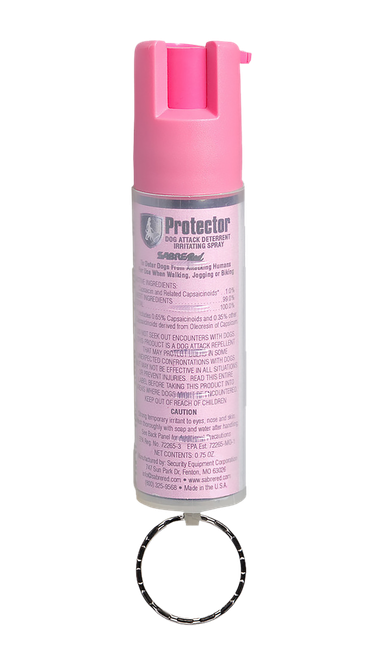 Sabre SRPNBCPKR02 Dog Spray  Capsaicin Range 12 ft 0.75 oz Pink Includes Key Ring
