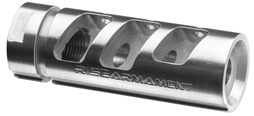 Rise Armament RA701223SLVR RA-701 Compensator Silver 416R Stainless Steel with 1/2"-28 tpi Threads & 2.50" OAL for 5.56x45mm NATO AR-Platform
