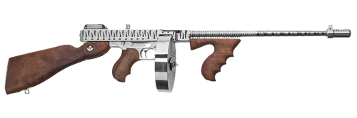 Thompson T150DCRTS 1927A-1 Deluxe 45 ACP Caliber with 16.50" Barrel, 20+1 Capacity (Stick), 50+1 Capacity (Drum), Hard-Chrome w/Tiger Stripe Metal Finish, American Walnut Stock Wood Grip Right Hand