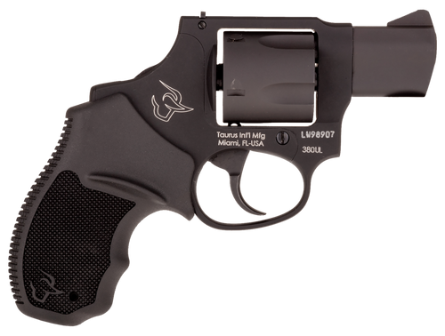 Taurus 2380121UL 380 Mini Revolver 380 ACP 5rd 1.75" Matte Black Oxide Steel Cylinder & Barrel Matte Black Anodized Aluminum Frame Black Rubber Grip