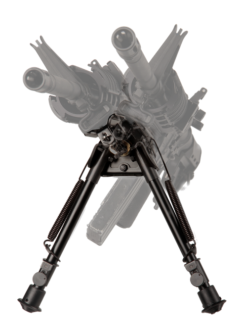 Blackhawk 71BP09BK Sportster Pivot + Traverse Bipod 6"-9"Black Anodized Metal,  Sling Swivel Attached, Rubber Feet