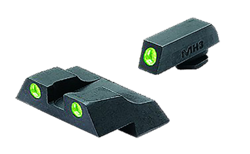 Meprolight USA 102263101 Tru-Dot Sight Set Green Tritium Front & Rear, Compatible w/Glock 26/27,  Post/Dovetail Mount