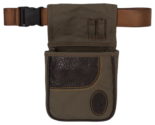 Browning 121504843 Laredo Shell Pouch Olive Canvas/Leather Belt Mount