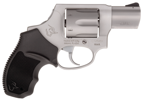 Taurus 2856029ULCH 856 Ultra-Lite 38 Special +P 6 Shot 2" Barrel, Overall Matte Finish Stainless Steel, Concealed Hammer Frame, Finger Grooved Black Rubber Grip