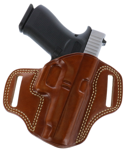 Galco CM226 Combat Master  OWB Tan Leather Belt Slide Compatible w/ Glock 19/Glock 23 Gen2-5/CZ P-10C Belt 1.75" Wide Right Hand