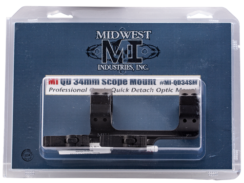 Midwest Industries MIQD34SM 34mm QD Scope Mount/Ring Combo Black Hardcoat Anodized