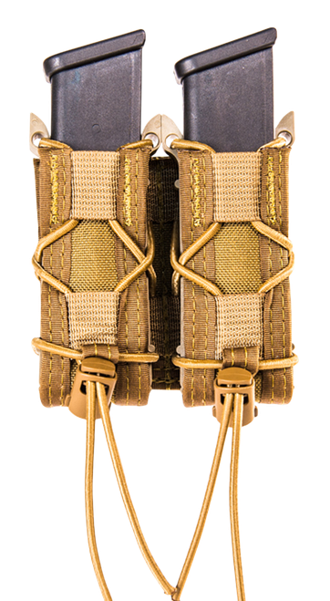 High Speed Gear 13PT12CB TACO Mag Pouch Double Coyote Brown Nylon Belt Compatible w/ Pistol